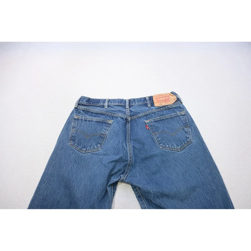 Levis 501 Original Fit Jeans Mens 38x34 Blue Straight Leg Button Fly Excellent